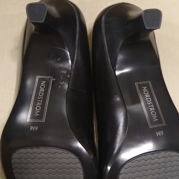 Classy Nordstrom Matte Black Leather Kitten Heels - Picture 8 of 8